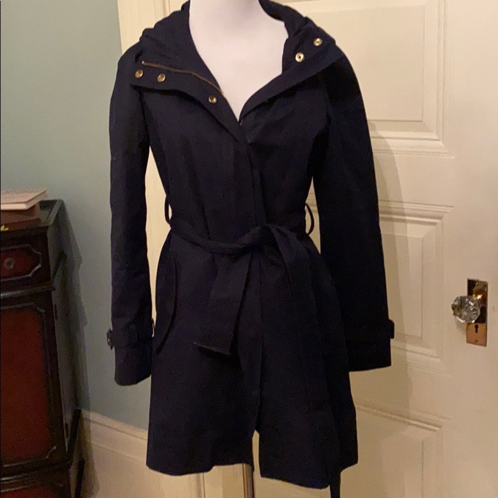 Navy blue trench coat by JCrew
